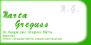 marta greguss business card